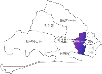 검단구 지도 : 원당동 표기